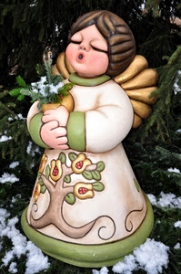 neve, angelo, natale, ali, angioletto, abete, ceramica, rami